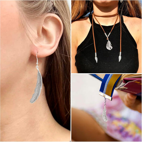 Craftdady 22Pcs Alloy Dreamcatcher Feather Charms Tibetan Big Leaf Pendants Feather Wing Charms Fly Antique Silver Metal Western Charms for Crafts...