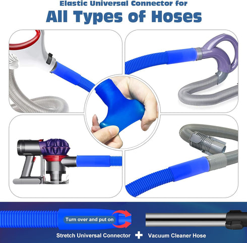2 Pieces Dryer Vent Cleaner Kit Compatible with All Vacuum Cleaner, Dryer Lint Brush and Vacuum Hose Attachment with Stretch Universal Connector, ...