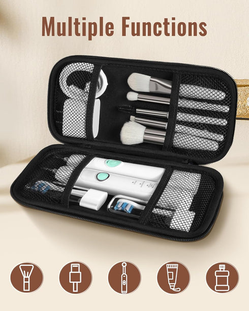 2in1 Electric Toothbrush Travel Bag Soft Case - Fits for Oral-B Pro/Philips Sonicare/iO Series Toothbrushes Cover Tooth Brush Storage Tooth Brushi...