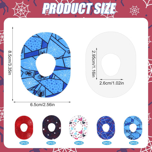 25pcs Adhesive Patches for Dexcom G7, Waterproof Adhesive Overpatch with Hole Sensor Covers Glucose Monitor Patch Spider Elements CGM Adhesive Tap...