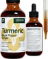 Turmeric 3-in-1 Liquid Extract 4 fl oz - Curcumin & Ginger, Black Pepper - Natural Herbal Supplement - Joints & Muscle Support Drops - Immune and ...