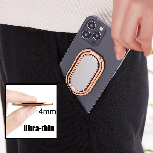Phone Ring Holder Finger Kickstand Foldable Cellphone Stand 360° Degree Rotation Metal Ring Grip Holder for Magnetic Car Mount Compatible with iPh...