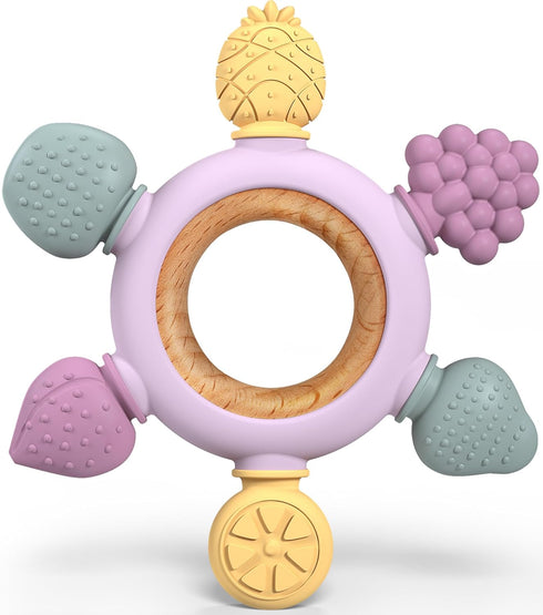 GJZZ Baby Teething Toys 6-12 Months, Montessori Sensory Toys, Baby Bath Toys, Fruit Baby Teether Toys, Toddlers Toys 0-3 6-12 Months, for Infants ...