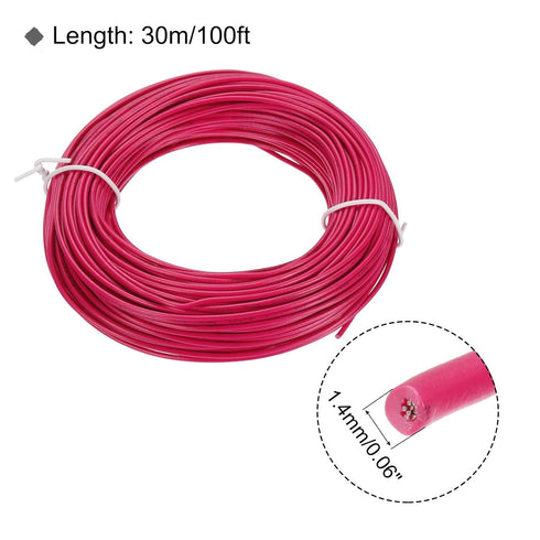 MECCANIXITY 24AWG Wire 24 Gauge Stranded Wire PVC Hookup Wire, Electrical Wire UL1007 Tinned Copper Wire 30m/100ft Red for Internal Connecting Wir...
