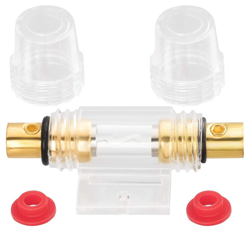 OIIKI 4-8 Gauge AWG in-line AGU Fuse Holder with 2 PCS 60A AGU Type Fuse for Car Audio, Alarm Amplifier, Truck Audio, Compressors...