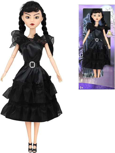 11.5 Inch Girls Dolls, Black Dolls, Black Dress, Halloween Christmas Dolls, Birthday for Girls Fans Kids...