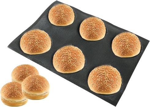 Bluedrop Silicone Bun Bread Form Round Shape Bread Tray Perforated Bakery Molds...