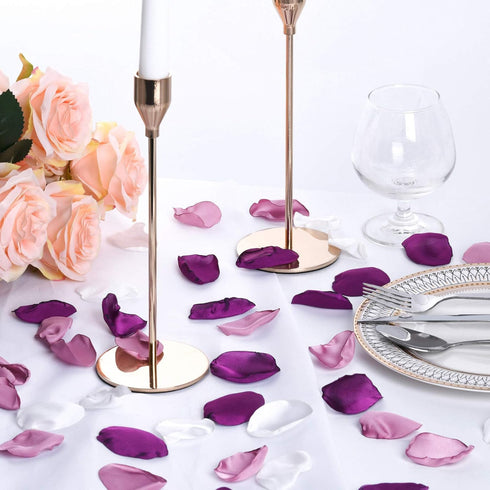 Artificial Silk Rose Petals 300pcs Reusable Fake Purple Flower Petals for Wedding Anniversary Romantic Night Valentines Party Dinner Table Decorat...