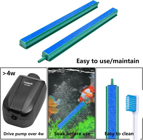 4 Pieces Air Stone Bar Bubble Diffuser Set 8 Inch Fish Tank Air Bubble with Suction Cups Air Stone for Aquarium Fish Tank, Aquarium...