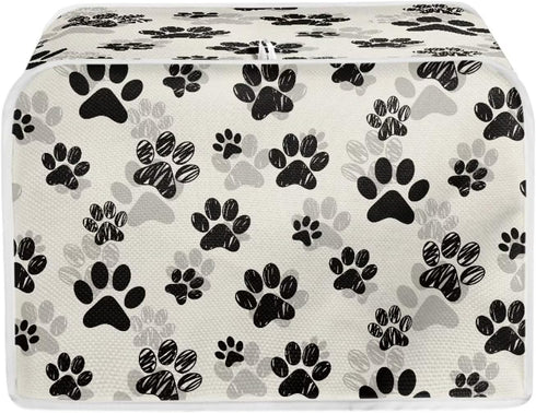 Dog Paw Toaster Covers 4 Slice Small Kitchen Appliance Anti Dust Cover, Bread Maker Dust Cover for Most Standard Toasters Oven...