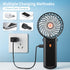 Mini Handheld Fan 2 Pack, Portable Hand Held Fan for Travel 4 Speeds, Cooling Personal Fans USB Rechargeable Battery Operated, 180° Foldable Trave...