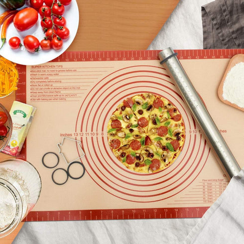 Extra Thick Silicone Pastry Mat Large for NonStick Baking Mat with Measurement?For Kneading mat,Fondant/Counter Pad, Dough Rolling Mat, Silicon Co...