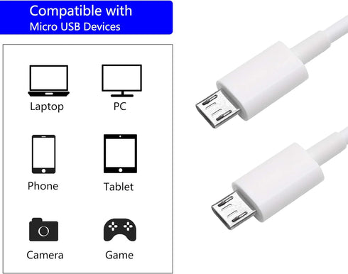 CERRXIAN 3Ft USB 2.0 Type A Male to 2 Micro USB Male Splitter Y Data Charge Connector Adapter Cable (White)...
