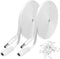 Uogw 2 Pack 20ft/6m DC Power Extension Cable 2.1mm x 5.5mm Compatible with 12V DC Adapter Cord for CCTV IP Camera, LED, Car, White...