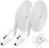 Uogw 2 Pack 20ft/6m DC Power Extension Cable 2.1mm x 5.5mm Compatible with 12V DC Adapter Cord for CCTV IP Camera, LED, Car, White...