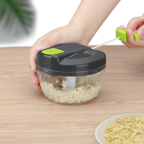 Multi-Function Manual Food Chopper & Processors with Handle and Cover,Vegetable Chopper Shredder,Garlic Press,Suitable for Onions Garlic Peppers C...