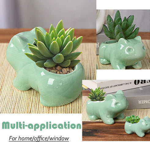 3 Pack Succulent Plant Pots, Ceramic Planters Mini Cute Animal Planters for Potted Plants Cactus Flowers Home Decor Crafts Gifts...