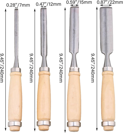 Semicircle Chisel Inner Edge Woodworking Gouge for Carpenter Wood Hand Chisel Tool Pack of 4...