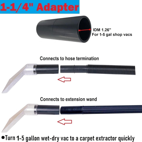 Universal Compatible with All Shop Vacs Extractor Attachment with 2-1/2" & 1-7/8" & 1-1/4" Adapters Auto Detailing Vacuum Cleaner Extraction Acces...