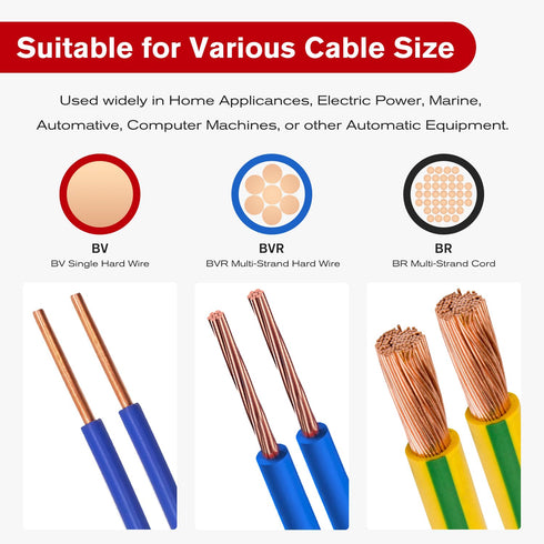 Nilight 200PCS Electrical Butt Connectors AWG 22-10 Insulated Electrical Wire Crimp Connectors Butt Splice Crimp Connectors Blue Red Yellow for Au...