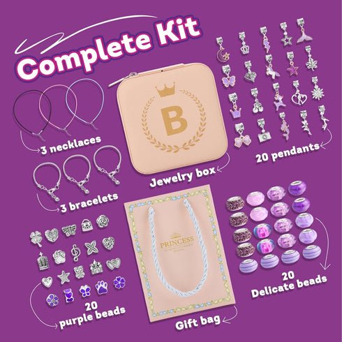 HAPTIME Charm Bracelet Making Kit, Jewelry Making Kit for Girls, DIY Necklace Kit with Initial Jewelry Box, Unicorns Crafts Arts Girls Toys Age 6-...