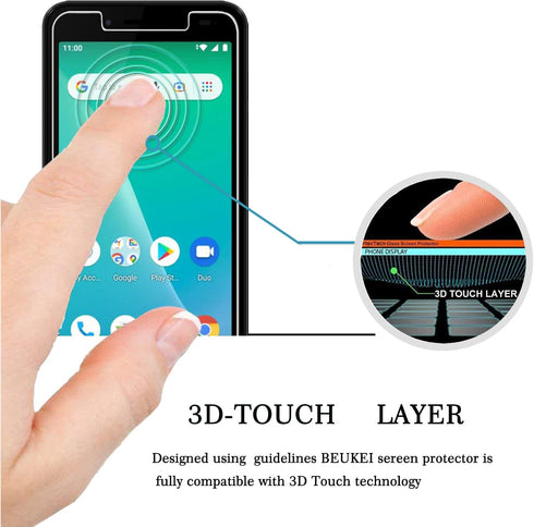 beukei (3 Pack) Compatible for Unimax UMX U696CL Screen Protector Tempered Glass,Touch Sensitive,Case Friendly, 9H Hardness...
