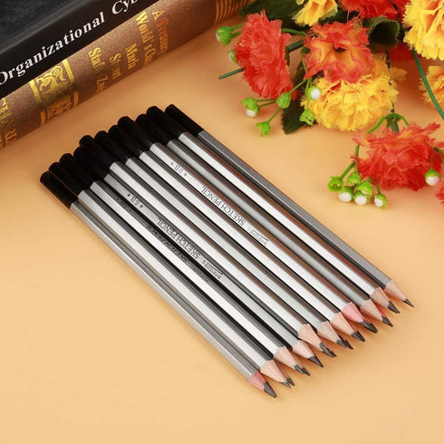 Hilitand 24pcs Drawing Pencils Set, Graphite Drawing Pencils Paint Sketch Pencils Set 9H 8H 7H 6H 5H 4H 3H 2H H F B 2B 3B 4B 5B 6B 7B 8B 9B 10B 11...