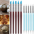 10 PCS Silicone Polymer Clay Sculpting Tool Pen Rubber Tip Color Shaping Wipe Out Carving Pen Brush Modeling Dotting Tool Pottery Craft...