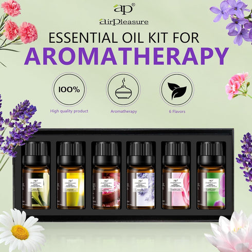Floral Essential Oil Set, 6x10ml Aromatherapy Gift Kit for Diffuser, Humidifier, DIY Candle, Air Purifier...