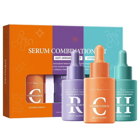 3-In-1 Hydrating Skincare Set With Vitamin-C, Retinol And Hyaluronic-Acid, Skincare Gift Set For Women, Anti-Aging Skin Care Set With Hyaluronic-A...