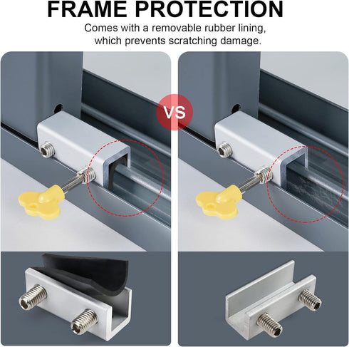 Window Locks,Sliding Security Windows Locks With Key, Window Security Bars for Vertical&Horizontal Slide Door,Adjustable Security Locks For Child ...