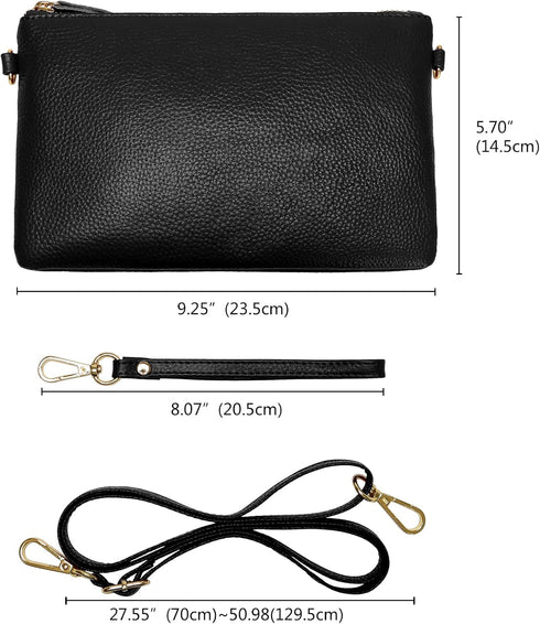 Uromee Wristlet Wallet Clutch Purses for Women Genuine Leather Crossbody Bag Handbag with Detachable Shoulder Chain...