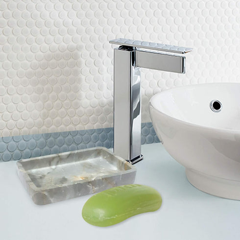 nu steel Stone Hedge Resin Decorative Dish Tray for Bathroom Vanities, Countertops, Pedestals, Kitchen Sink-Store Hand Soap, Pumice Bars, Sponges,...