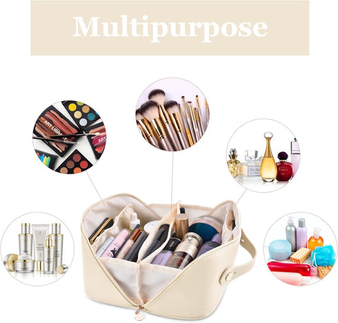2022 Large Capacity Travel Cosmetic Bag, Makeup Bag Waterproof Portable Cosmetic Bag, Toiletry Bag for Skincare Cosmetics Toiletries with Handle a...