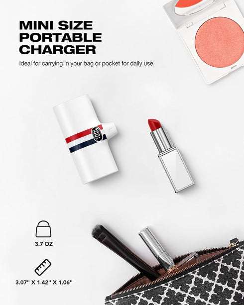 Mini Portable Charger for iPhone | 5000mAh 20W PD Fast Charging Battery Pack with Stand | Cute LED Display Small Power Bank for iPhone 14, 13, 12,...