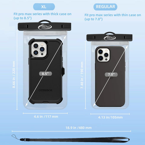 AiRunTech Waterproof Case, Waterproof Cell Phone Dry Bag Compatible for iPhone 14/13/12/12 Pro Max/11/11 Pro/SE/Xs Max/XR/8P/7 Galaxy up to 7.0", ...