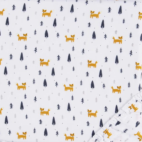 Sammy & Lou Pine Fox 2-Pack Microfiber Fitted Crib Sheet Set, Fits Standard Crib Mattress 28 in x 52 in; Fully Elasticized,...