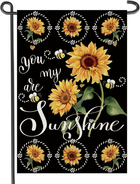 Summer Sunflowers Garden Flags for Outside 12x18 inch Double Sided, Seasonal You Are My Sunshine Yard Flags, Small Spring Decor Farmhouse Outdoor ...