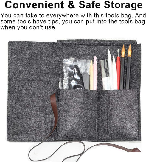 Scratch Painting Art Tool, 11 Pieces Scratching Drawing Tool Set, Including Artist Glove, Tool Bag, Scratch Coloring Pens, Plastic and Wooden Styl...