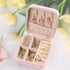 Travel Jewelry Box,Jewelry Organizer, PU Leather Small Travel Jewelry Case, 6.3x4.3",Pink,1Pack...