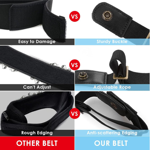 2PCS No Buckle Belt Women Men Elastic Stretchy Invisible Belt For Jeans Belt Adjustable Waist Belt Comfortable For Pants Shorts Dress...