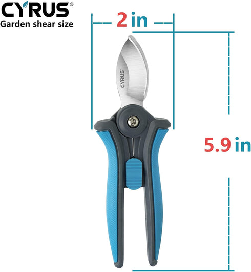 6” Gardening Scissors Hand Pruner Pruning Shear with Curved Stainless Steel Blades Plant Shears Garden Clippers Handheld...