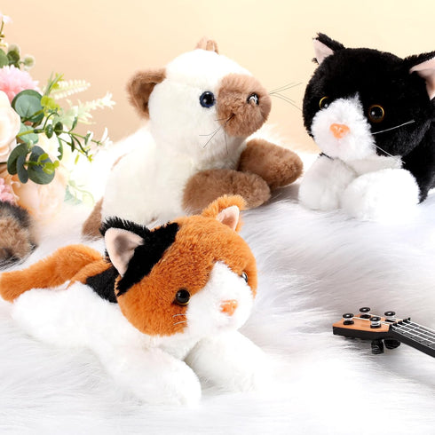 3 Pcs 9 Inch Cat Stuffed Animal Plush Cat Cute Stuffed Cat Plush Toys Small Cat Stuffed Animal Sleeping Gifts for Boys Girls School Pet Party Favo...