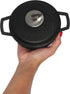 IMUSA Traditional Colombian Mini Nonstick Caldero (Dutch Oven) for Cooking and Serving, 0.7 Quart, Silver,Black...