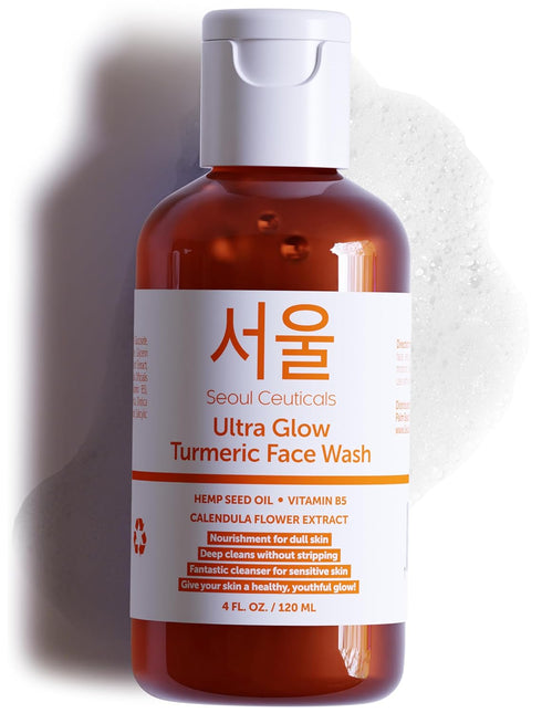 SeoulCeuticals Korean Turmeric Face Wash Cleanser – Vegan Cruelty Free Korean Skincare Facial Cleanser – K Beauty Skin Care for Dry Sensitive Skin...