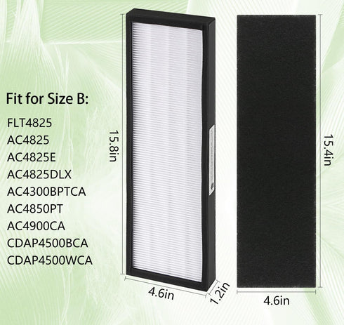Air Purifier Filter B for FLT4825 Replacement Filter for AC4300 AC4825 AC4850 AC4900 AP2200 CDAP4500 Air Purifiers, Activated Carbon Pre-Filter...