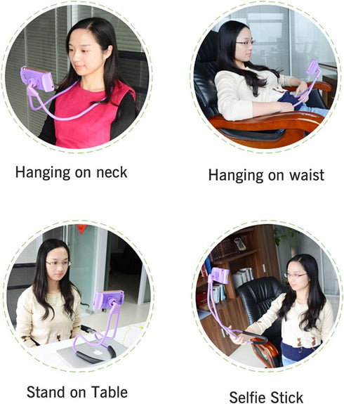 011 Neck Cell Desk Bed,Bike and Motorcycle Mount,Lazy Bracket Mobile Phone Stand Holder (Black)...