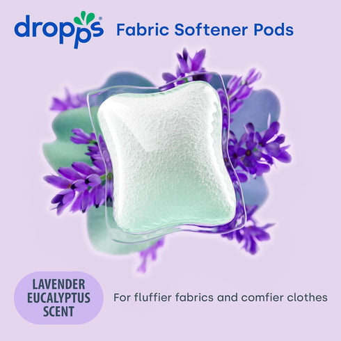 Dropps Laundry Fabric Softener Pods, Lavender Meadow (32 Count) - Laundry Additive for Softening & Protection - HE Compatible Mineral Based Ingred...