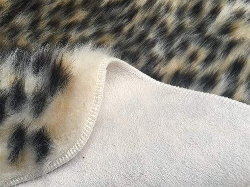 Leopard Print Rug Faux Fur Cheetah Rug Cowhide Animal Skin Mat Carpet for Office, Livingroom, Bedroom Non-Slip Home Decor 40x37Inch/ 3.2x3.1Ft...