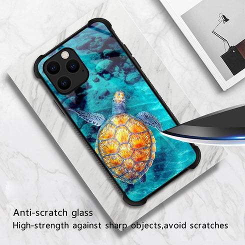 CARLOCA Compatible with iPhone 13 Mini Case,Sea Turtle Pattern Design for Girl Boy Shockproof Anti-Scratch Case for iPhone 13 Mini...